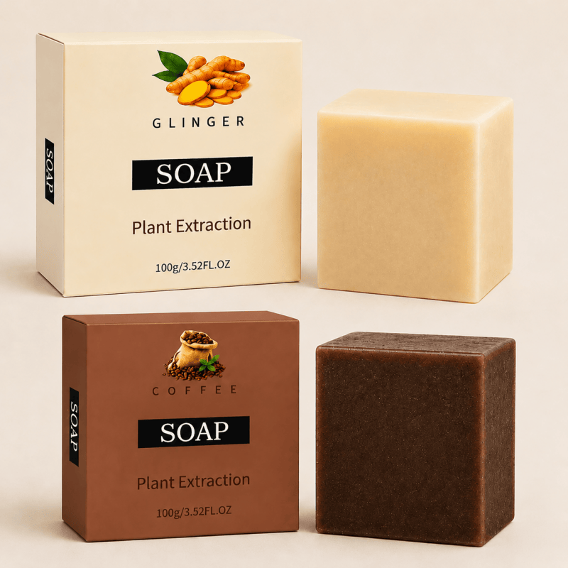 2PCS Ginger Coffee Natural Handmade Soap Bar for Face Body