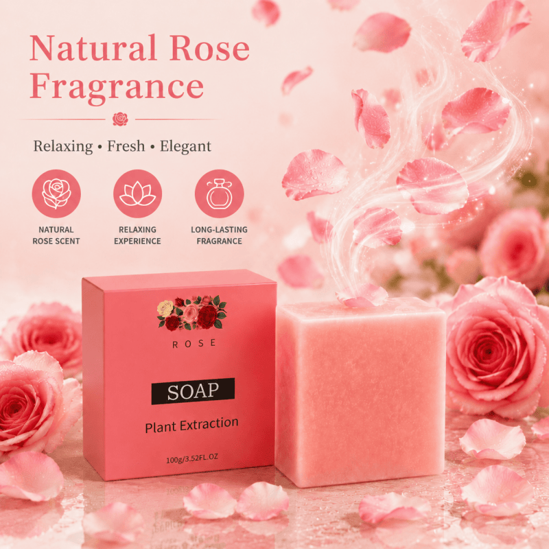 2PCS Milk Rose Natural Handmade Soap Bar for Face Body