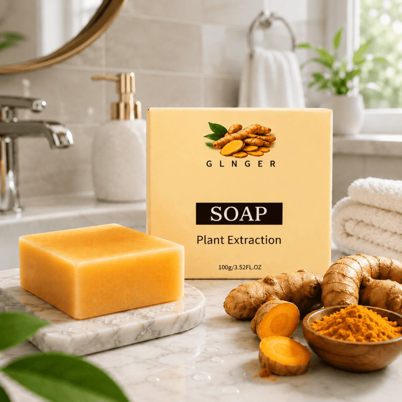 2PCS Ginger Coffee Natural Handmade Soap Bar for Face Body