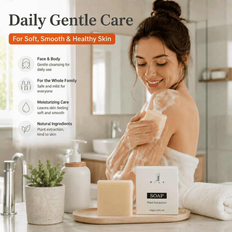 Milk Natural Handmade Soap Bar for Face Body