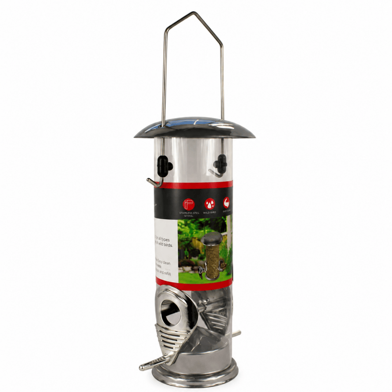 Hanging Bird Feeder Wild Bird Seed Feeder Hanging Metal Tube Bird Feeder