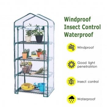 4 Tier Mini Greenhouse Cover Walk In Plant Grow House
