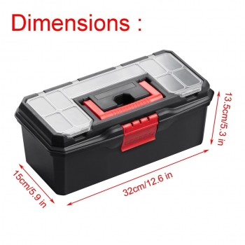 13 Inch Organiser Toolbox Storage Box with Compartments