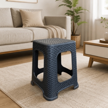 2Pack Plastic Rattan Stool Large Modern Minimalist Backless Stools 28 x 28 x 46cm