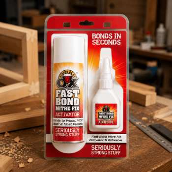 Mitre Fix Adhesive Activator Kit, Instant Fast Bond Glue for Wood MDF Plastic Rubber
