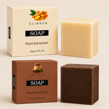 2PCS Ginger Coffee Natural Handmade Soap Bar for Face Body