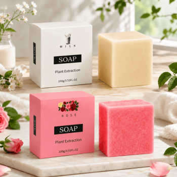 2PCS Milk Rose Natural Handmade Soap Bar for Face Body