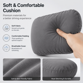 2Pack Grey Car Headrest Pillow Neck Support Cushion Ergonomic Driving Pad