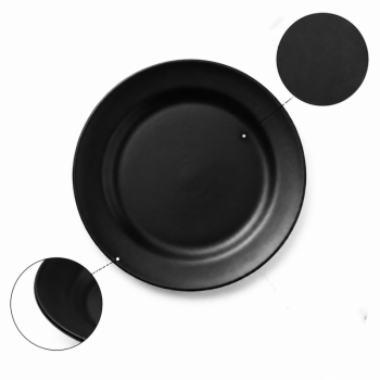 2Pack 28cm Round Black Melamine Dinner Plate Lightweight Durable Tableware