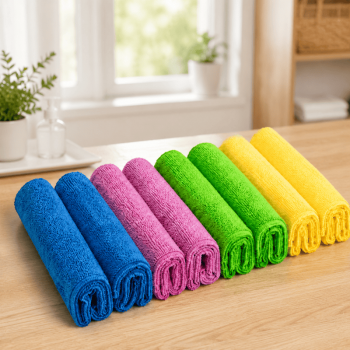 8PCS Microfibre Mop Cloth Set Reusable Cleaning Pads 4 Colour