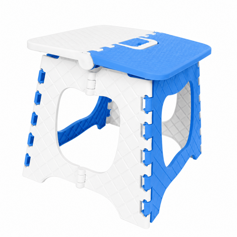 Blue Heavy Duty Folding Step Stool with Carry Handle