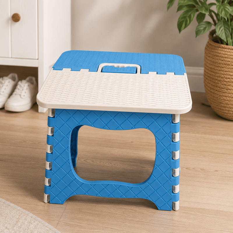 Blue Heavy Duty Folding Step Stool with Carry Handle