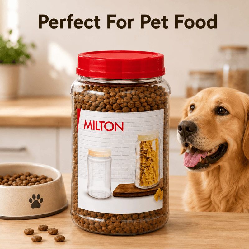 1500ML + 500mL Round Pet Jar PET Plastic Food Storage Jar with Lids Kitchen