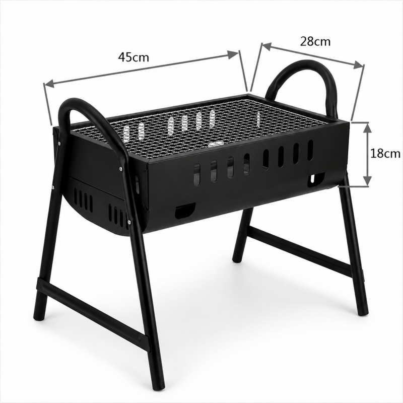 Portable Charcoal Barbecue Grill BBQ Outdoor Camping Picnic Black