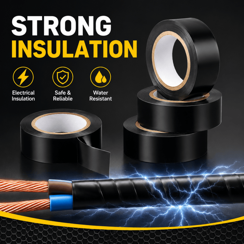 3 Pack PVC Insulation Tape 15mm x 10m Water Resistant Electrical Tape