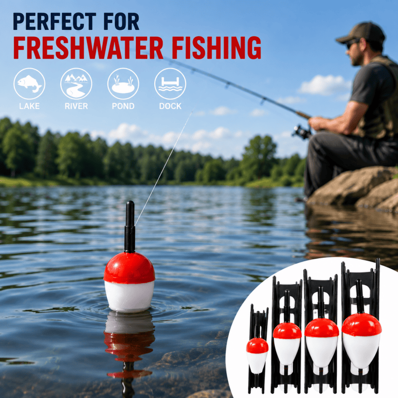 4PCS Pre Rigged Fishing Bobbers Fishing Floats Bobbers Set