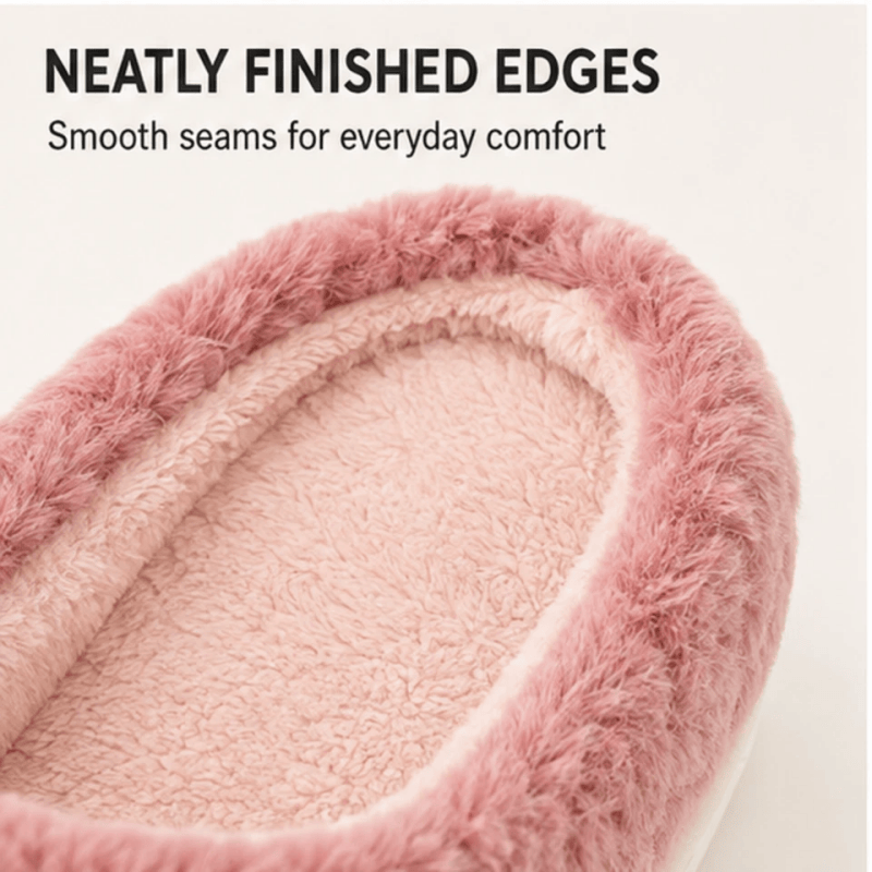 Women Fluffy Slippers Warm House Slippers Soft Cosy Slip On Indoor Shoes UK Size 4 to 5 Pink