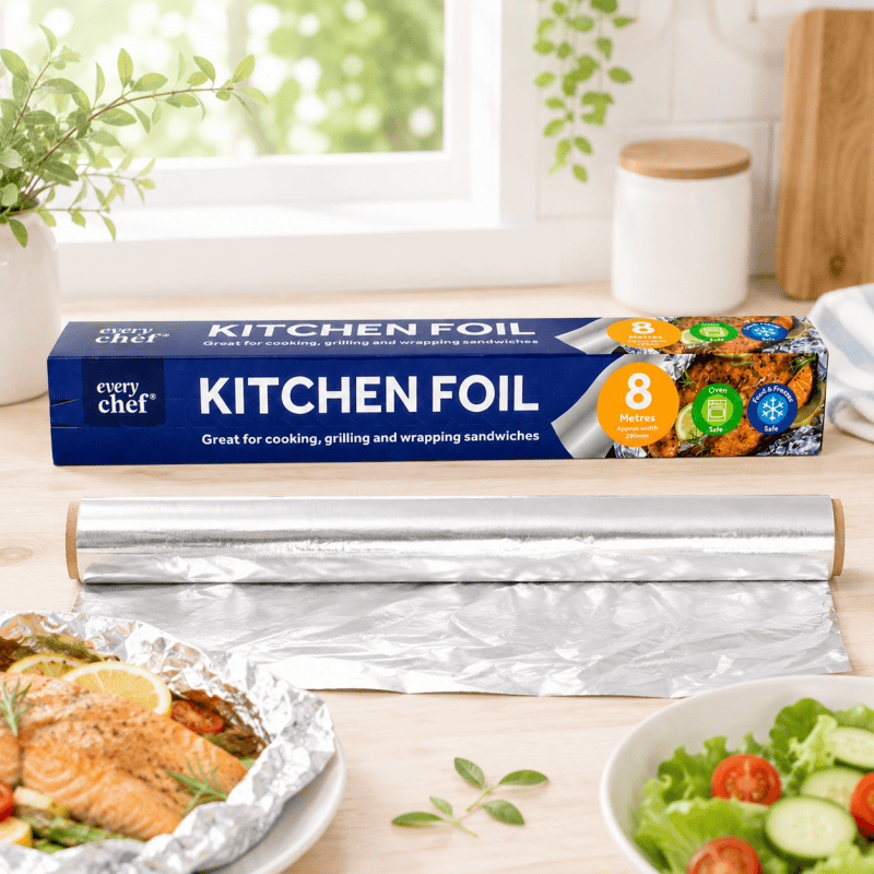 5 Rolls 8m x 290mm Kitchen Foil Aluminium Foil Roll for Grilling Food Wrap