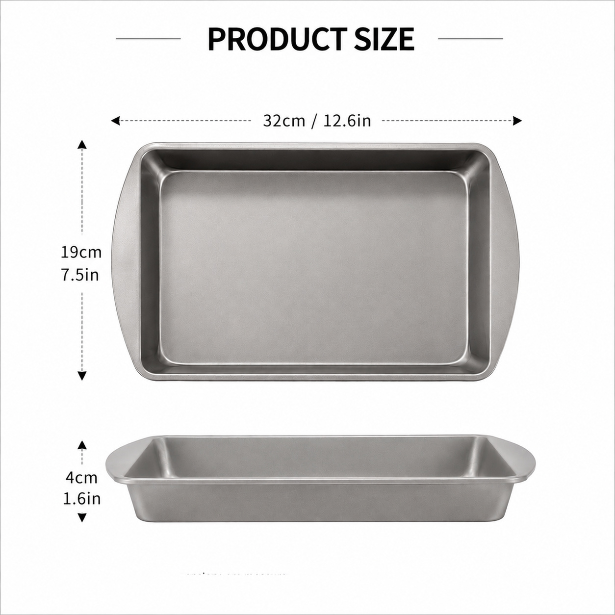 Rectangular Baking Tray 32 x 19 x 4cm Deep Oven Baking Pan, Metal Roasting Tray