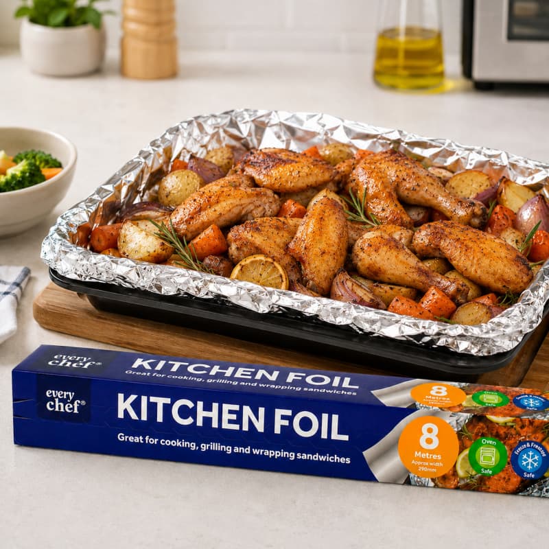5 Rolls 8m x 290mm Kitchen Foil Aluminium Foil Roll for Grilling Food Wrap