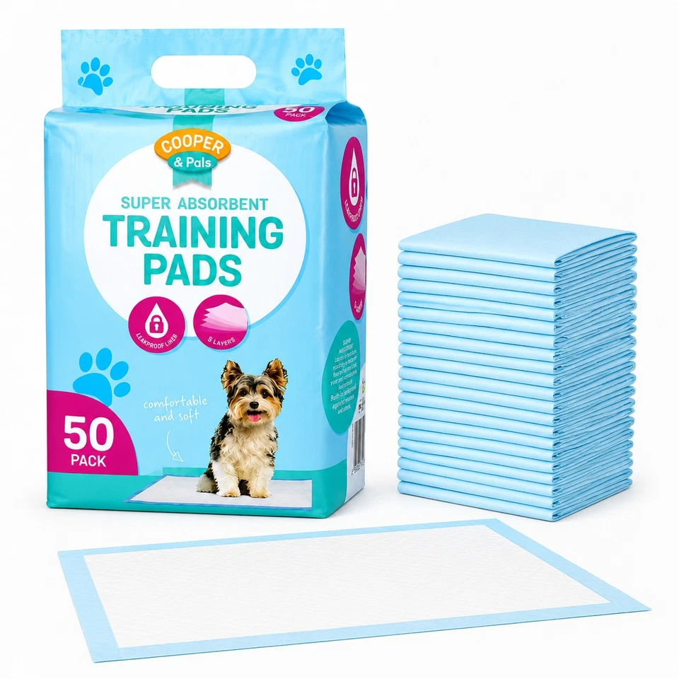 50 Pack Puppy Training Pads 60 x 45cm Super Absorbent Dog Cat Pet Toilet Wee Pads