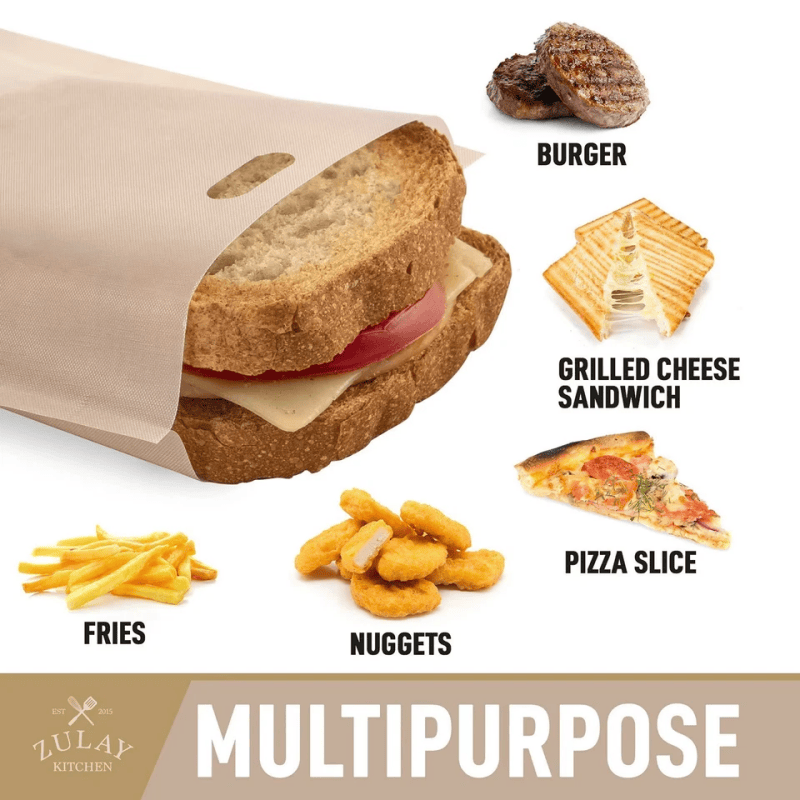 10PCS Reusable Toaster Bag Large Non Stick Toast Sandwich Bags