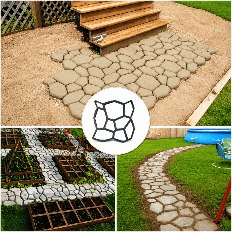 2Pack Garden Paving Mould 35x35cm DIY Backyard Path Maker Concrete Patio Walkway Mold