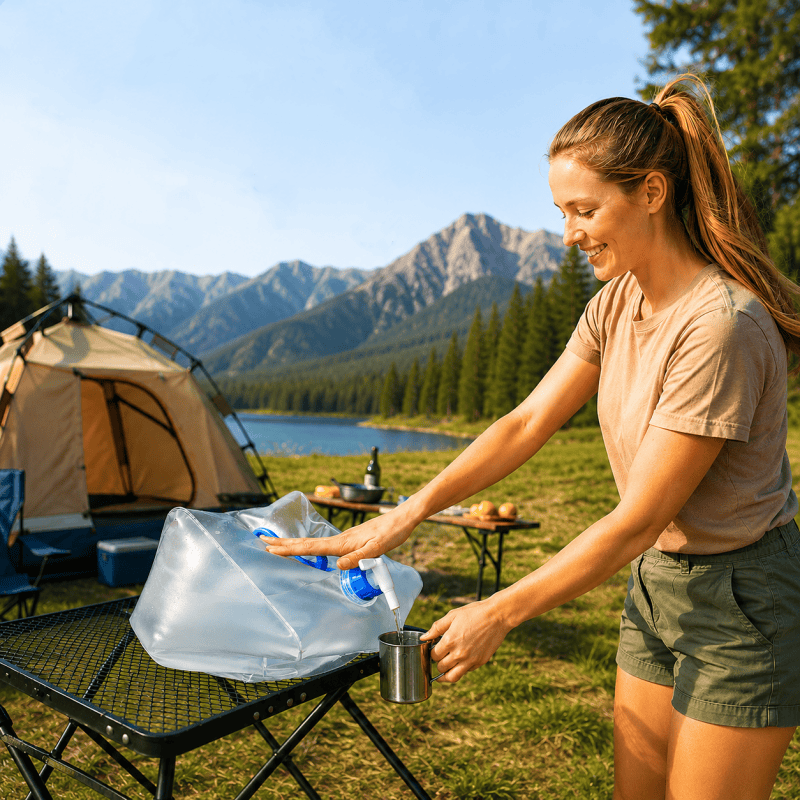 20L Foldable Water Container with Tap Portable Camping Water Carrier Bag