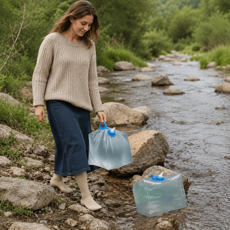 20L Foldable Water Container with Tap Portable Camping Water Carrier Bag