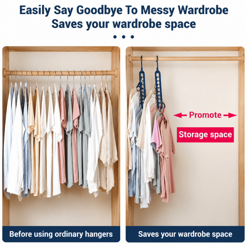 10Pack Clothes Hangers 9 Holes Wardrobe Organiser Small Dorm Space Saving Clothes Hangers