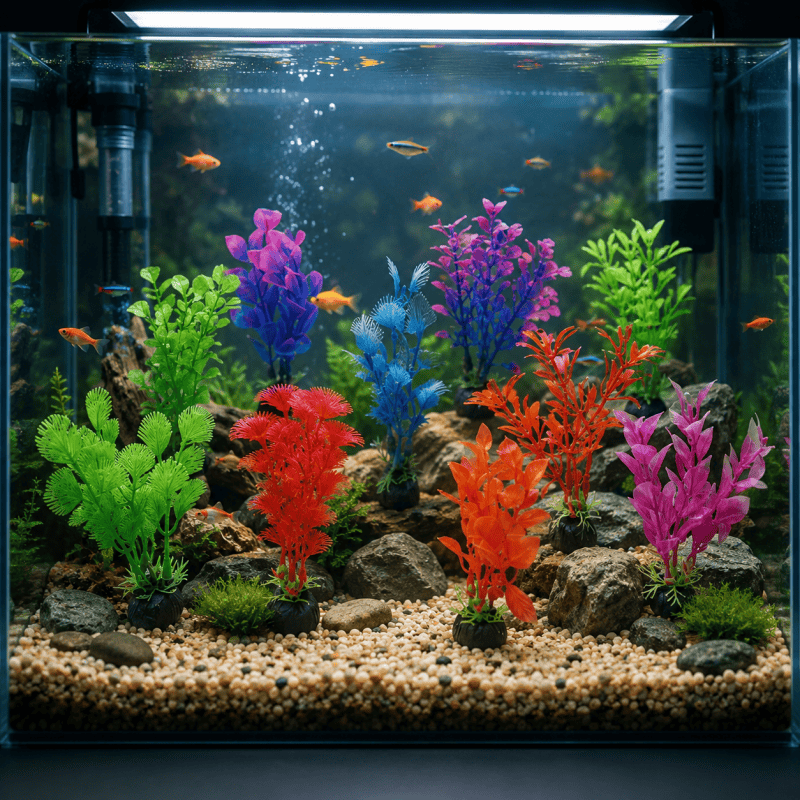 10PCS Artificial Aquarium Plants with Base Plastic Grass Fish Tank Decorations