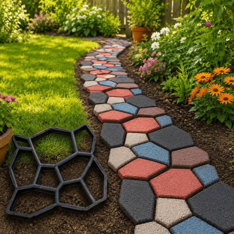 2Pack Garden Paving Mould 35x35cm DIY Backyard Path Maker Concrete Patio Walkway Mold