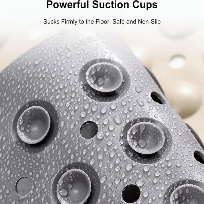 Non Slip Bath Shower Mat 70 x 40cm Strong Suction Cups Long Bathroom Bathtub Mat Grey