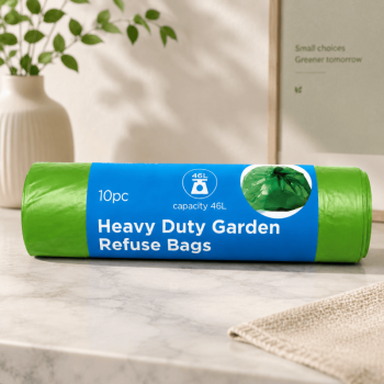 5 Rolls 10PCS Garden Refuse Bags Heavy Duty 46L Green Strong Waste Sacks