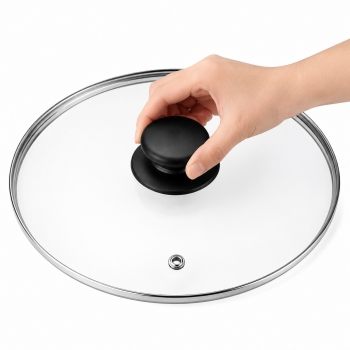 38cm Clear Glass Replacement Pan Lid with Knob Wok Lid