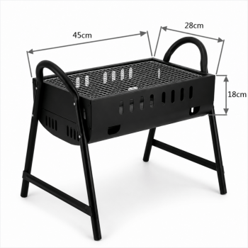 Portable Charcoal Barbecue Grill BBQ Outdoor Camping Picnic Black