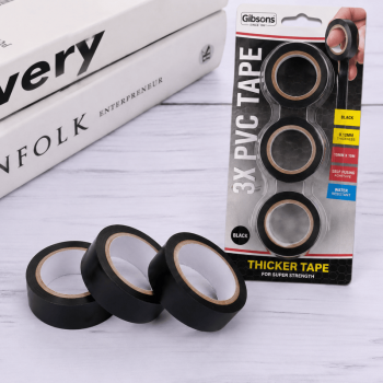 3 Pack PVC Insulation Tape 15mm x 10m Water Resistant Electrical Tape