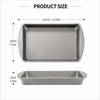 Rectangular Baking Tray 32 x 19 x 4cm Deep Oven Baking Pan, Metal Roasting Tray