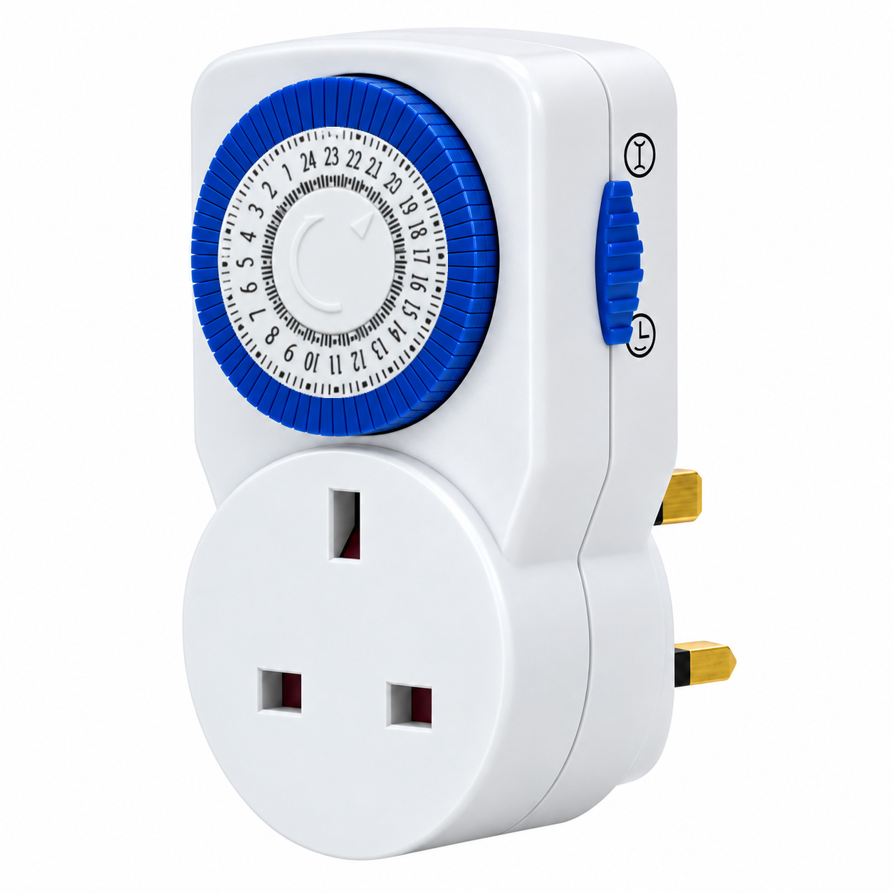 Timer Switch Time Clock Socket 24 Hour Mains Plug In UK 3 Pin Adapter One of two styles (random)