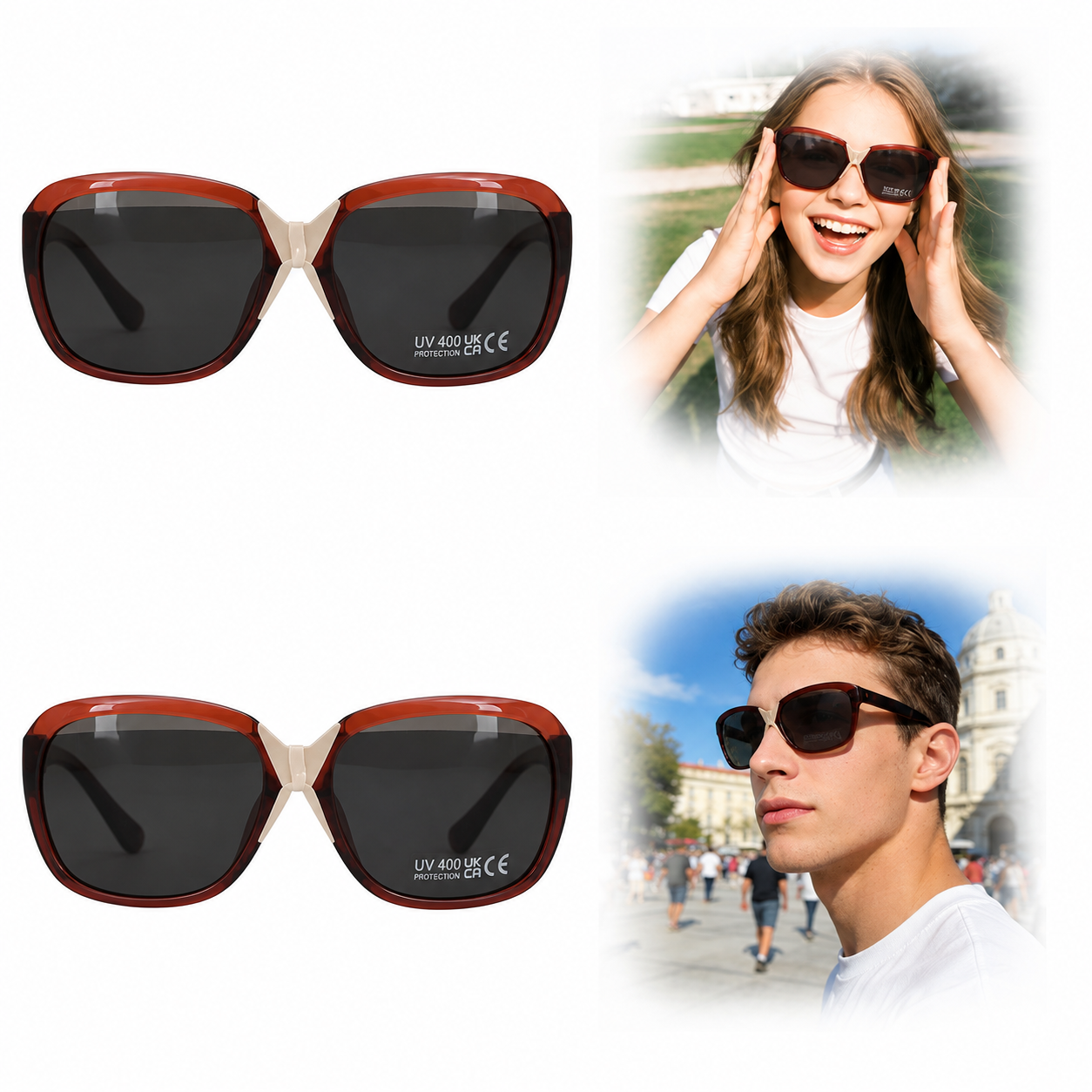 Stylish Ladies Sunglasses Tortoise Shell Design Sun Shades