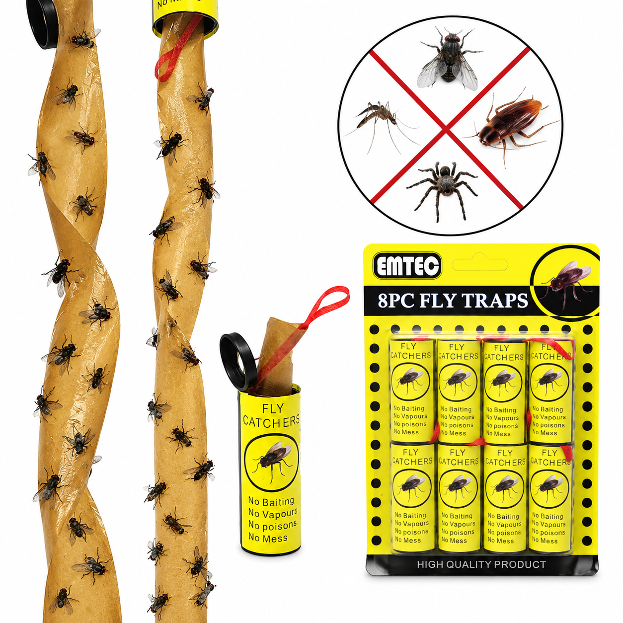16 Pack Insect Catcher Paper Sticky Adhesive Insect Fly Paper Catcher Strip