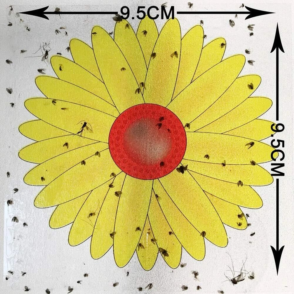 15pcs Fly Catcher Window Flower Traps Stickers Bug Insect Killer Sticky Window Trap