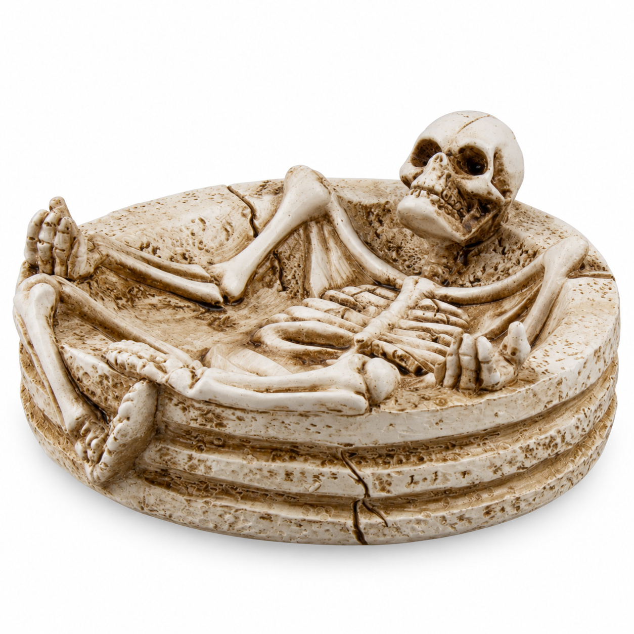 Halloween Skeleton Ashtray, Resin Skull Bone Cigarette Ash Tray for Indoor Outdoor