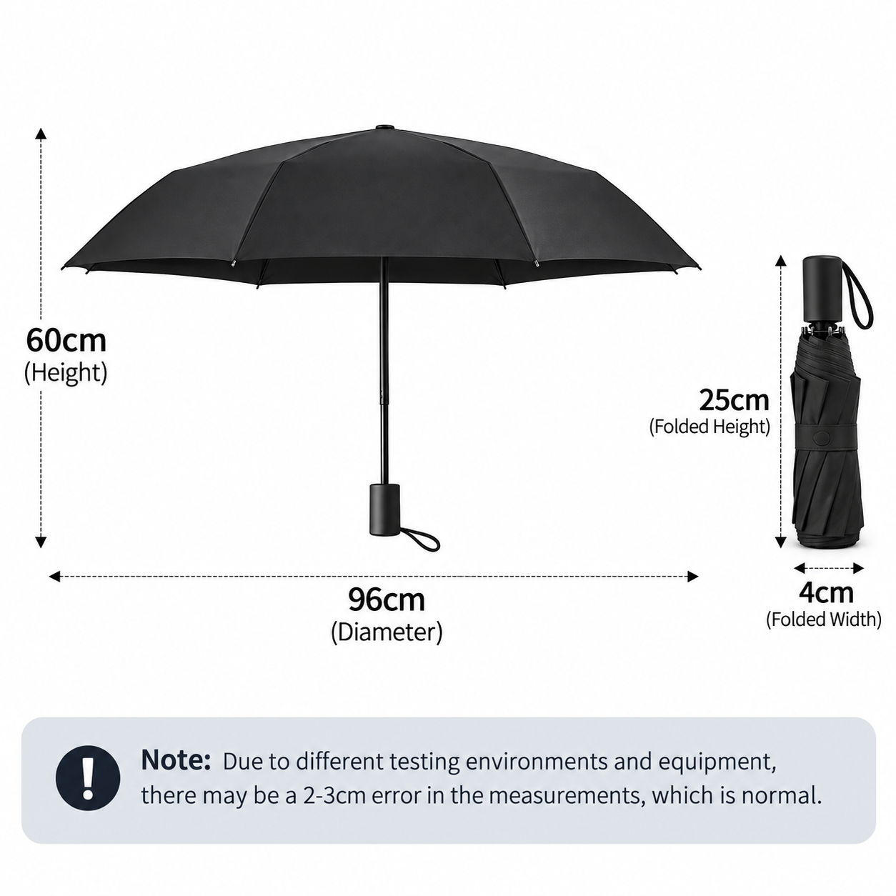 8 Ribs Manual Folding travel Folding Umbrella Windproof Compact Rain Sun Travel Color random