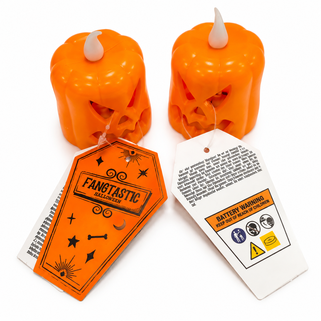 5 Pack Halloween Battery Tea Lights Pumpkin LED Flameless Candles Safe Battery Operated Orange Lights