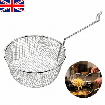 7 Inch Chip Frying Basket with Handle Stainless Steel Frying Pan