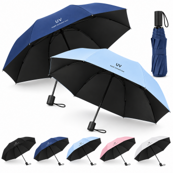 8 Ribs Manual Folding travel Folding Umbrella Windproof Compact Rain Sun Travel Color random