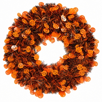 Halloween Wreath for Front Door, Spooky Artificial Door Wreath for Home, Porch, Party, Indoor Outdoor Halloween Decor