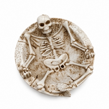 Halloween Skeleton Ashtray, Resin Skull Bone Cigarette Ash Tray for Indoor Outdoor