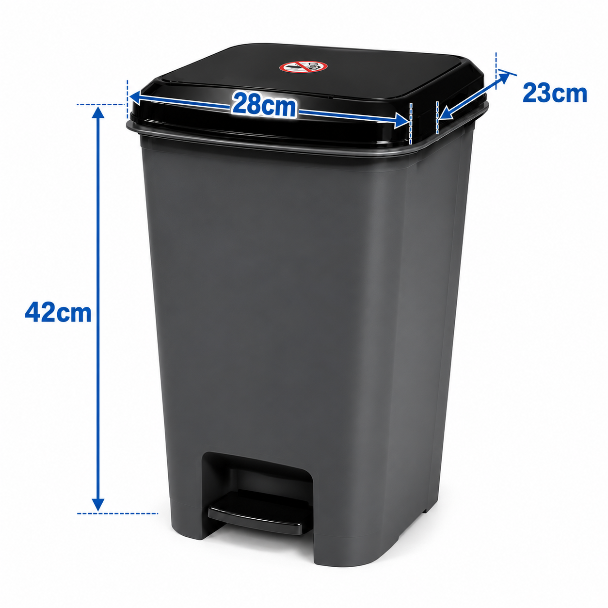 20L Slim Pedal Bin Waste Rubbish Bin with Lid for Kitchen Bathroom Office